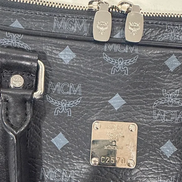 MCM Visetos Black Messenger Bag - Picture 2 of 8